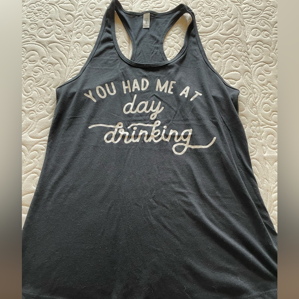 Black razorback workout shirt “You had‎ me at day drinking” XL